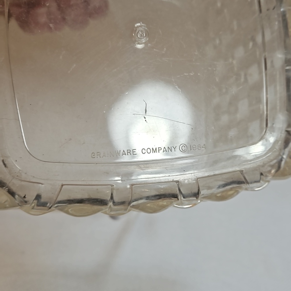 1984 Vintage Grainware Lucite Lattice Basket With Handle - Picture 5 of 8
